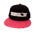 Black and Pink Faux Ostrich SnapBack