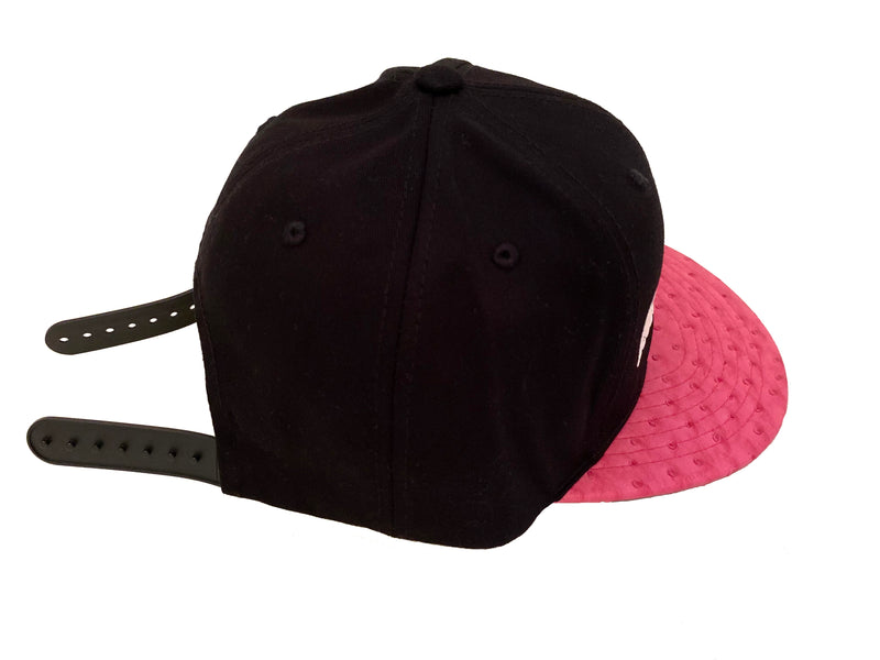 Black and Pink Faux Ostrich SnapBack