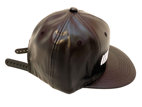 Black and White Faux Leather SnapBack